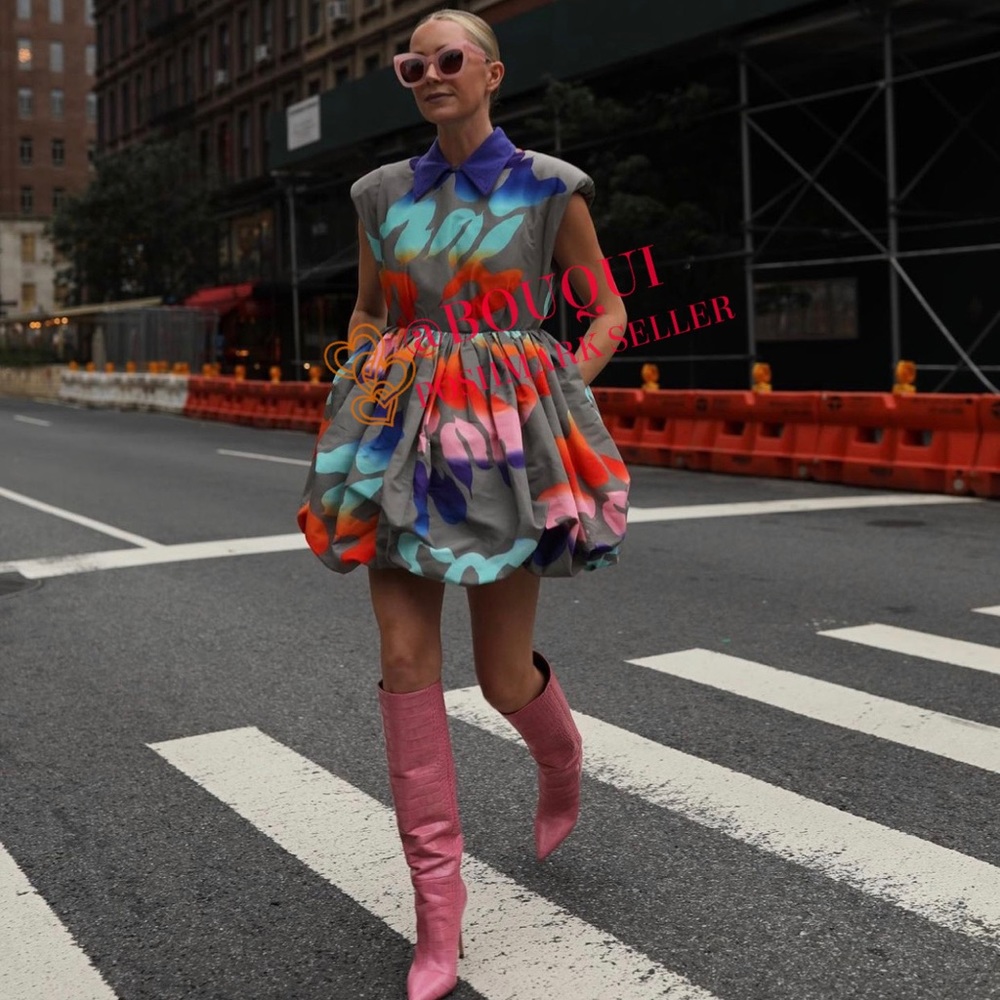 HM STUDIO CONSCIOUS MULTICOLORED BALLOON SKIRT DRESS - Picture 8 of 12